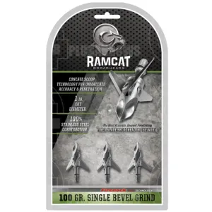 Ramcat Single Bevel Grind Pivoting Broadhead (3 Pack)