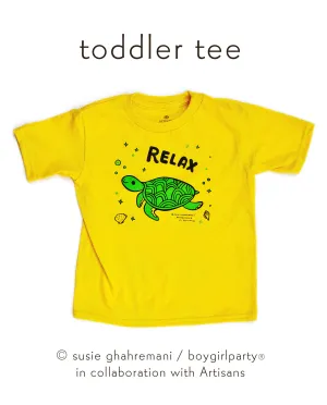 Relax! Sea Turtle Toddler T-shirt / Kids Shirt (Yellow)