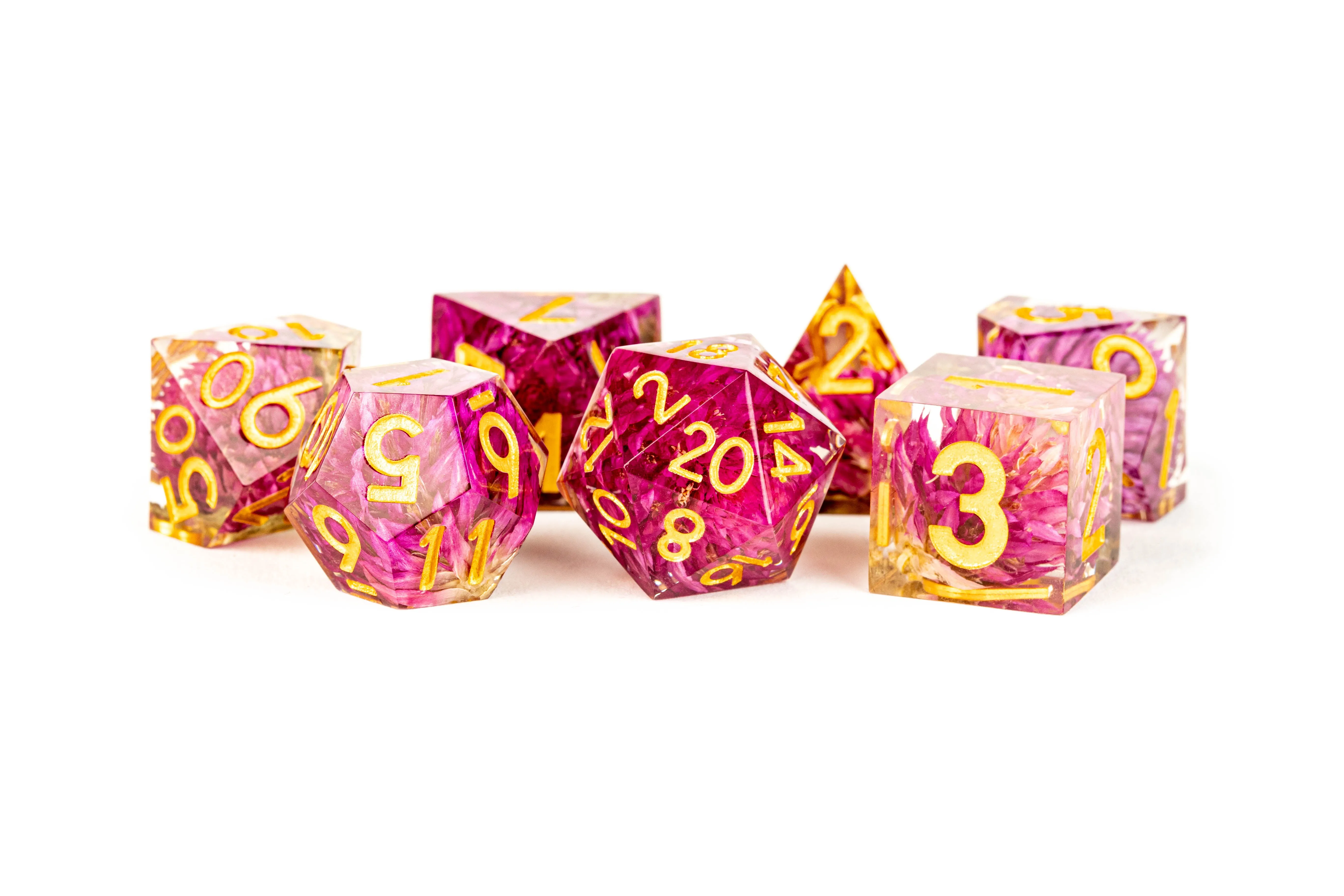 Resin 7 Dice Set Sharp Edge Thousand Day Red