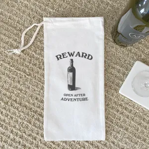 Reward Open After Adventure - Canvas Wine Bag