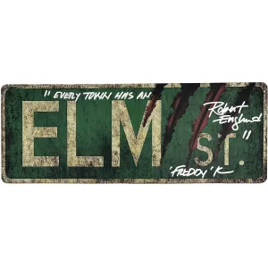 Robert Englund Autographed "Elm Street" Replica Street Sign