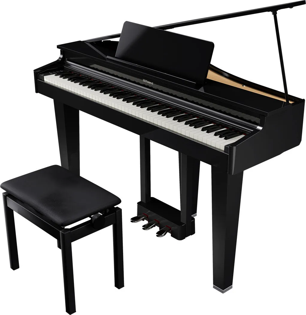 Roland GP-3PE Compact Digital Grand Piano w/Matching Bench - Polished Ebony