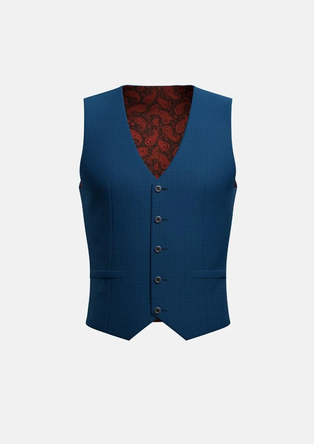 Royal Blue Microcheck Vest