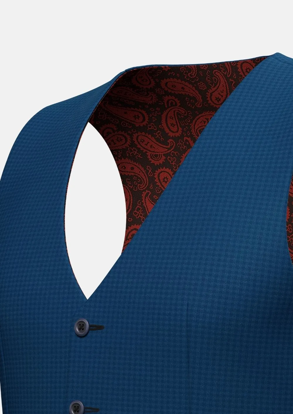 Royal Blue Microcheck Vest