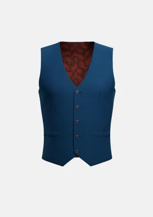 Royal Blue Microcheck Vest