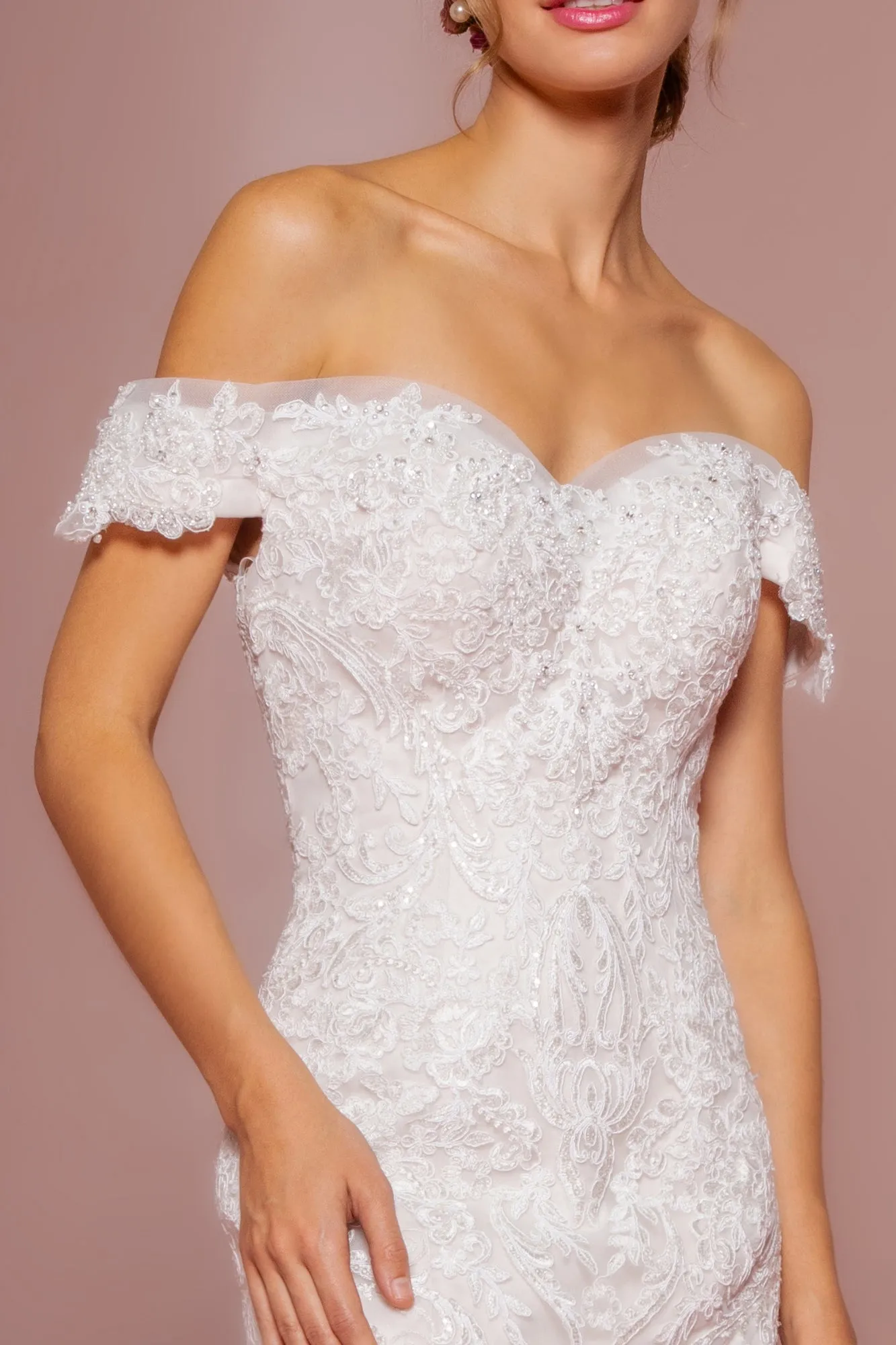 Ruby Wedding Dress Off the Shoulder Mermaid Bridal Gown 2602594IKR-Ivory/Cream
