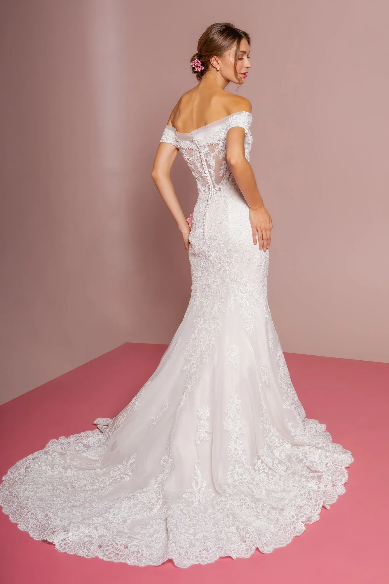Ruby Wedding Dress Off the Shoulder Mermaid Bridal Gown 2602594IKR-Ivory/Cream