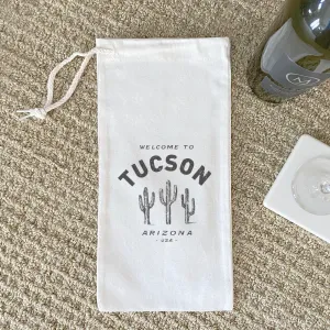Saguaro Cactus w/ City, State - Canvas Wine Bag