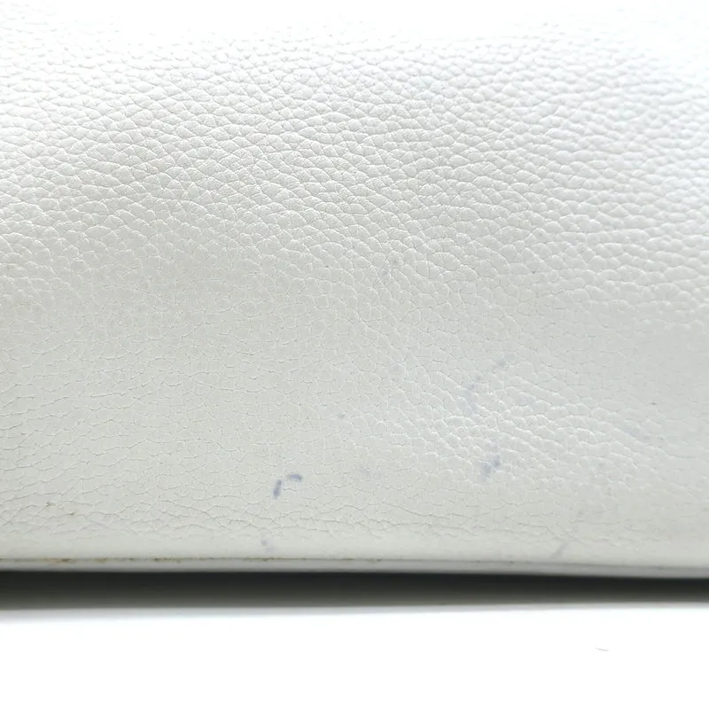 Saint Laurent Baby Sac de Jour Souple Tote White Leather Crossbody Bag