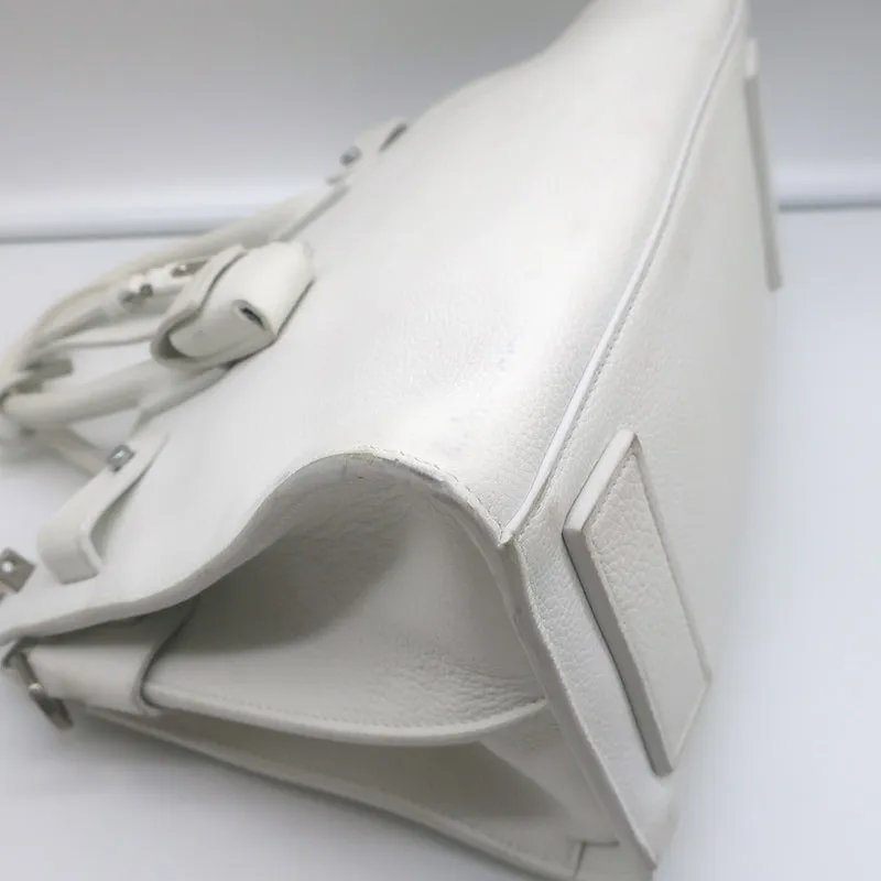 Saint Laurent Baby Sac de Jour Souple Tote White Leather Crossbody Bag