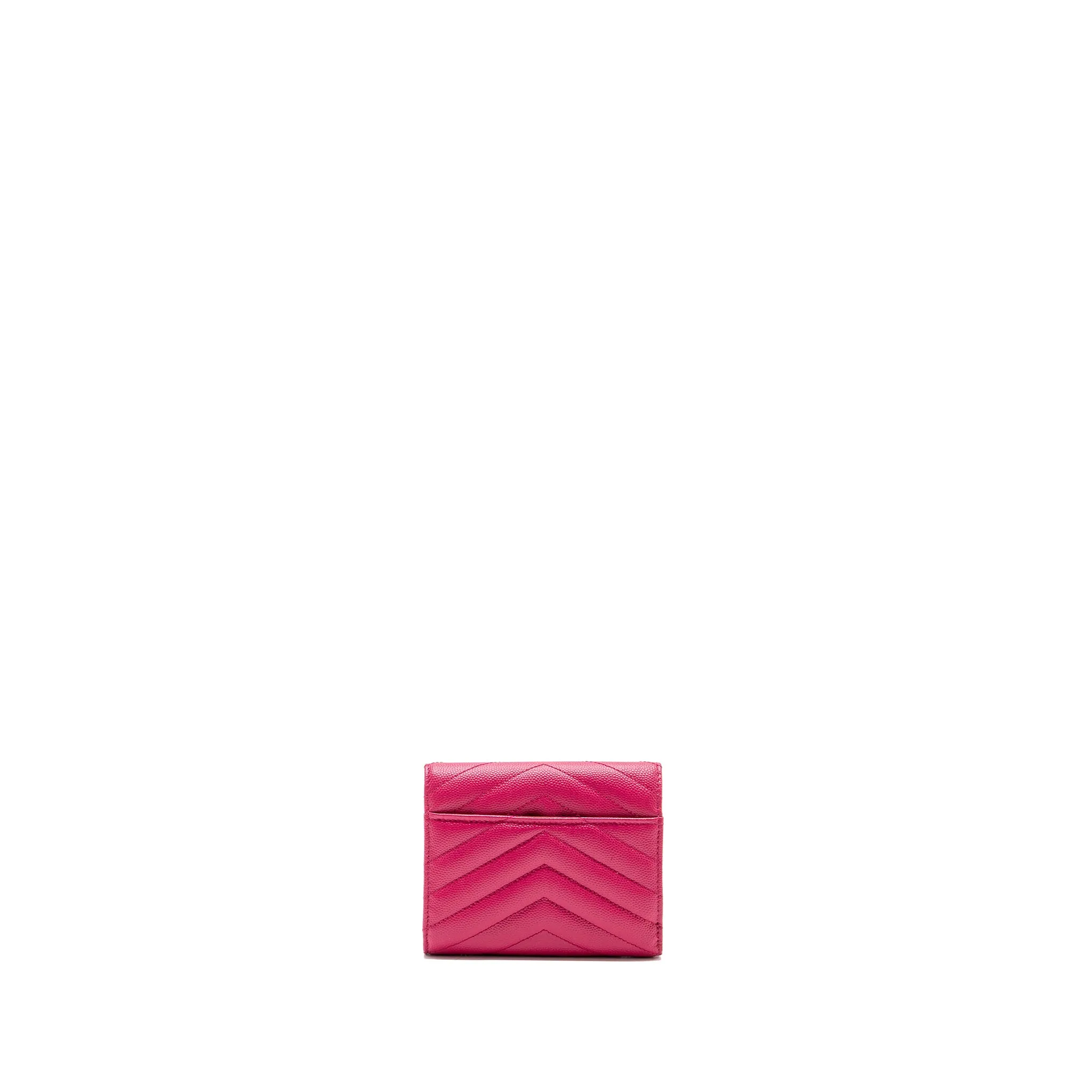 Saint laurent compact tri-fold wallet calfskin pink GHW