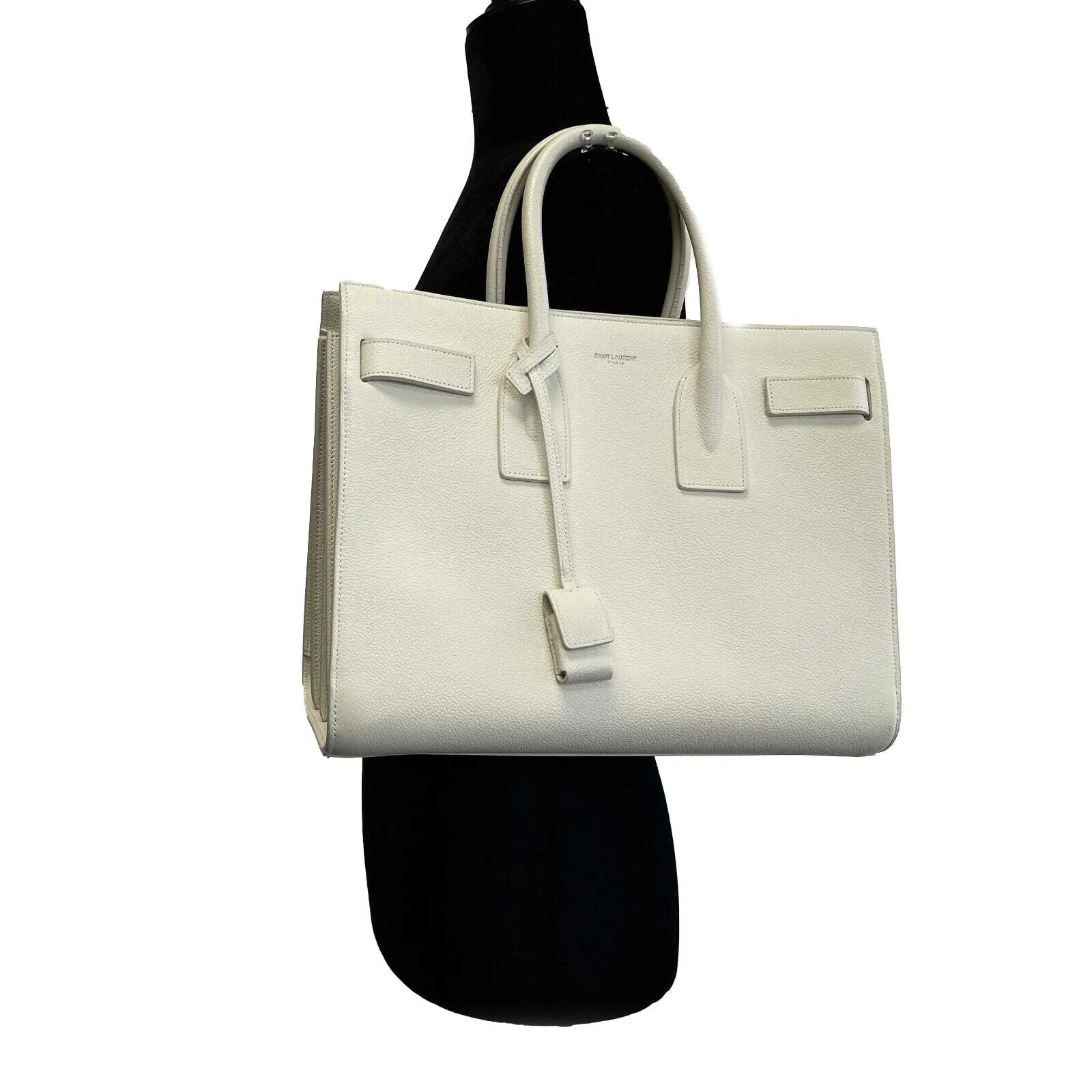 Saint Laurent - YSL Sac de Jour - White Calfskin Tote / Top Handle w/ Strap