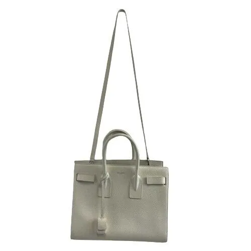 Saint Laurent - YSL Sac de Jour - White Calfskin Tote / Top Handle w/ Strap