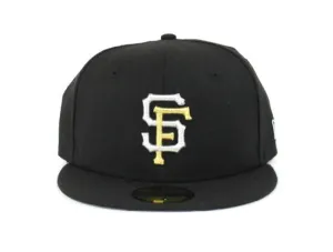 San Francisco Giants 59FIFTY NEW ERA FITTED HATS (BLACK M GOLD M SILVER Gray Under Brim Street Fam)
