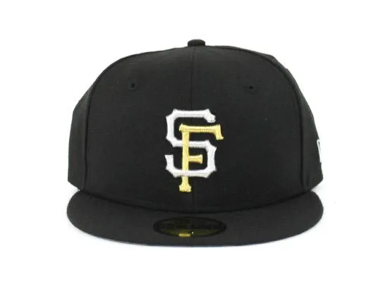 San Francisco Giants 59FIFTY NEW ERA FITTED HATS (BLACK M GOLD M SILVER Gray Under Brim Street Fam)