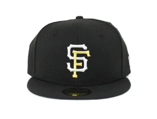 San Francisco Giants 59FIFTY NEW ERA FITTED HATS (BLACK M GOLD M SILVER Gray Under Brim Street Fam)