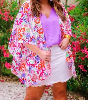 Santa Cruz Colorful Floral Kimono