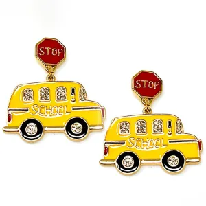 SCHOOL BUS DANGLE EARRING