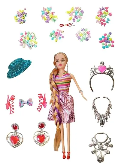 SCOFFCO Doll Set with Accessories, Multicolour