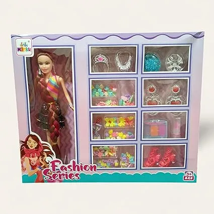 SCOFFCO Doll Set with Accessories, Multicolour