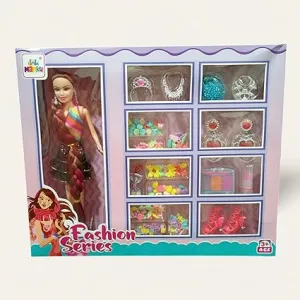 SCOFFCO Doll Set with Accessories, Multicolour