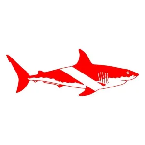 Scuba Diving White Shark Graphic Decal