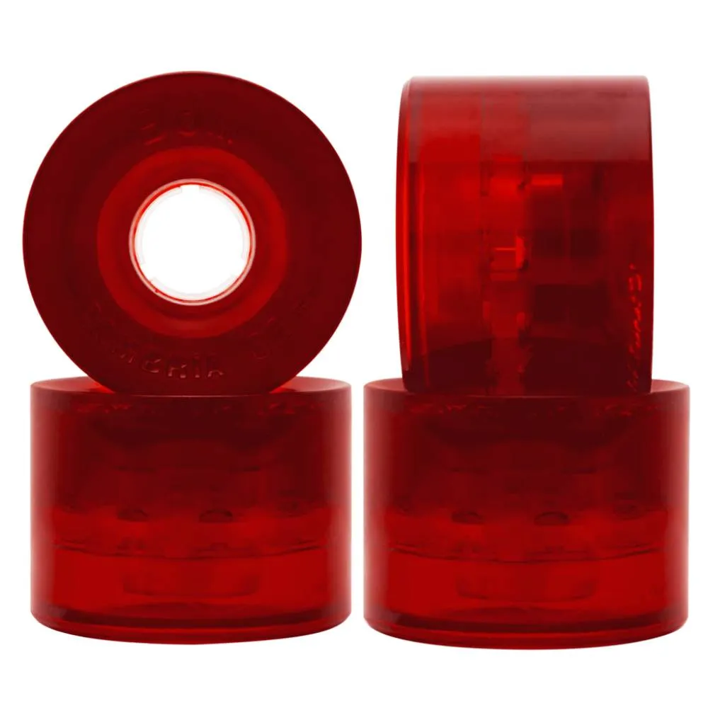 Seismic 3DM Cambria 62mm 80a vintage Clear red longboard wheels