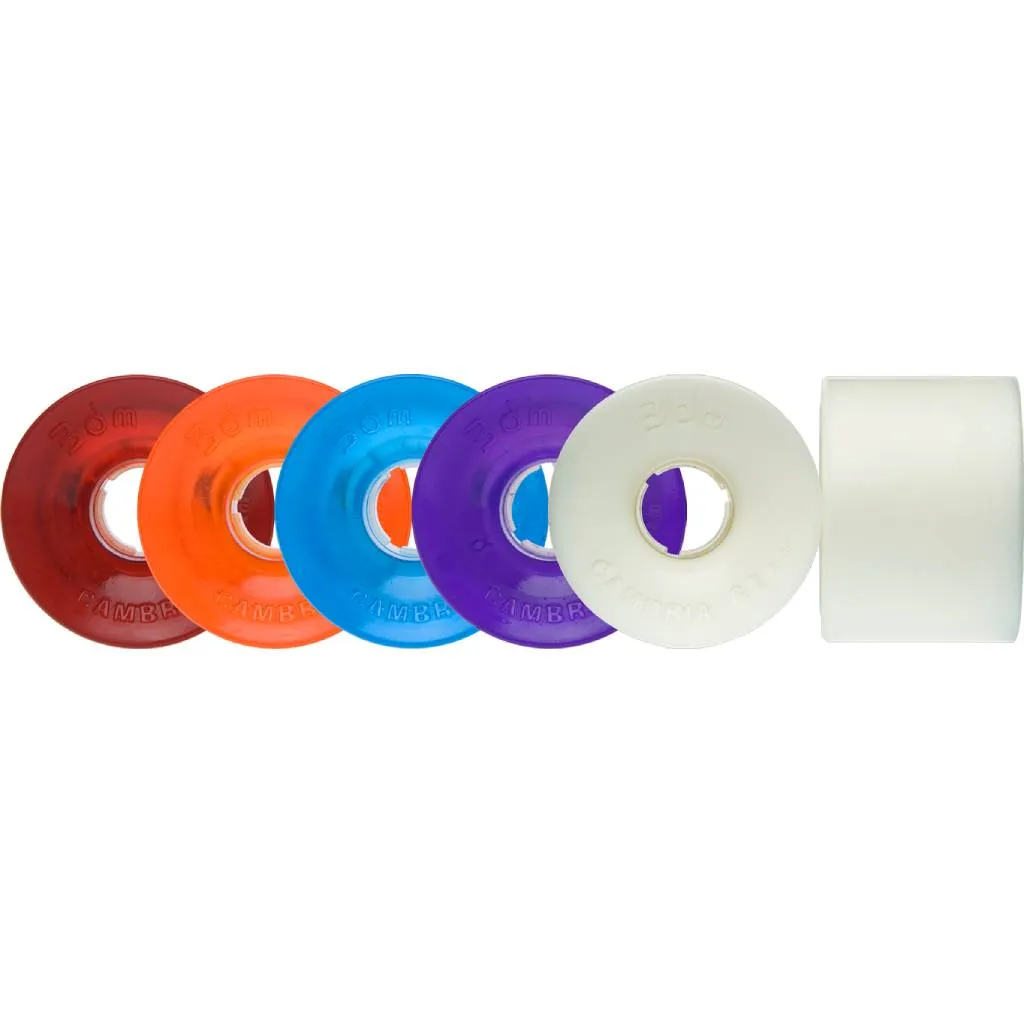 Seismic 3DM Cambria 62mm 80a vintage Clear red longboard wheels
