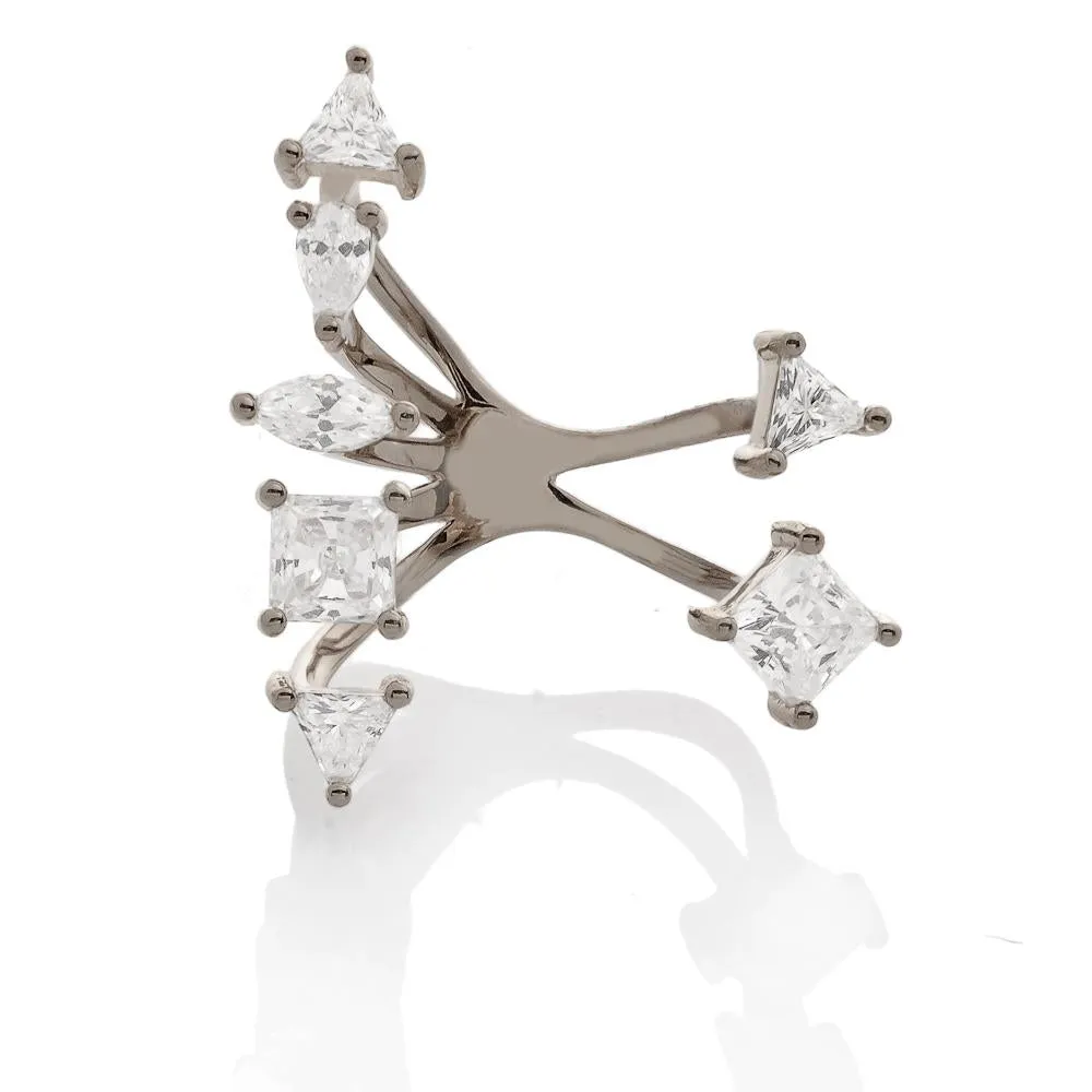 SEVEN SHAPES RING, BR STERLING SILVER