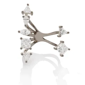 SEVEN SHAPES RING, BR STERLING SILVER