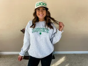 Shamrock Lucky Embroidered Crew/Tee