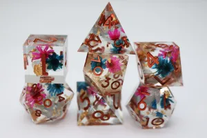Sharp Edge Resin RPG Dice Set - Incalescent Garden