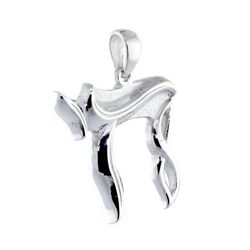 Sharp Infinity Chai Charm in 14K White Gold