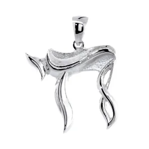 Sharp Infinity Chai Charm in 14K White Gold