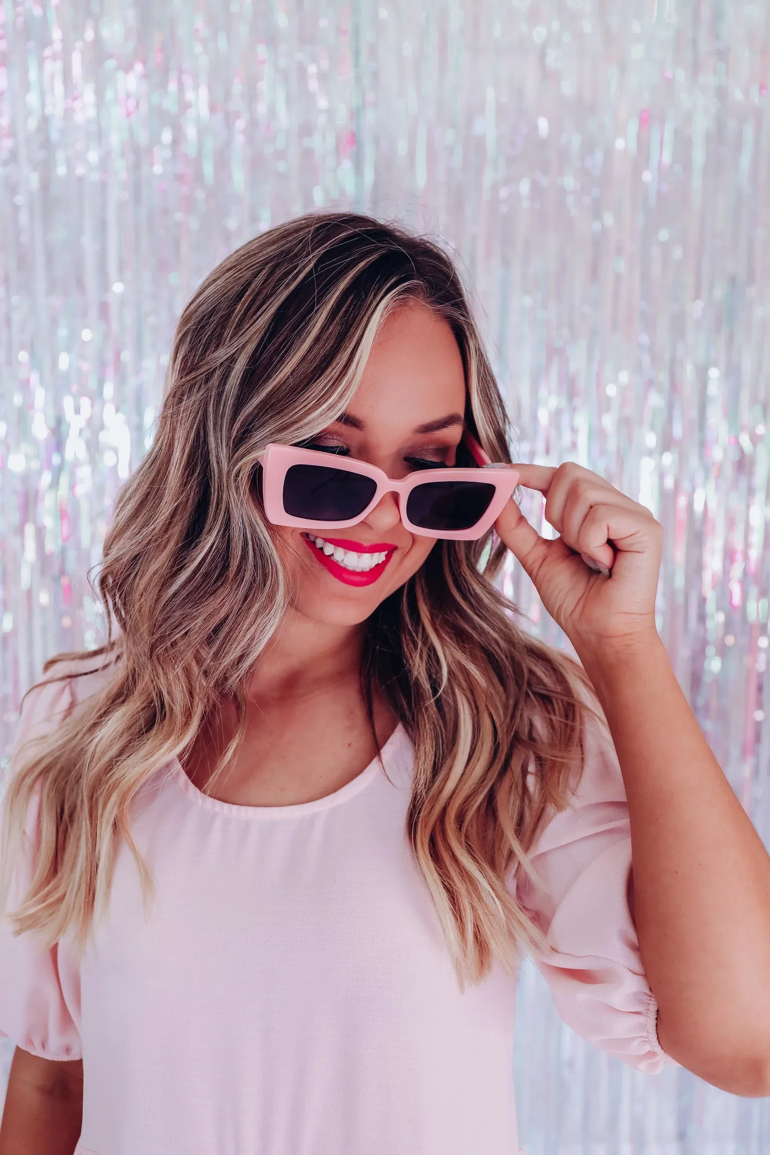 Sharp Retro Sunglasses - Pink