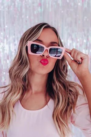 Sharp Retro Sunglasses - Pink