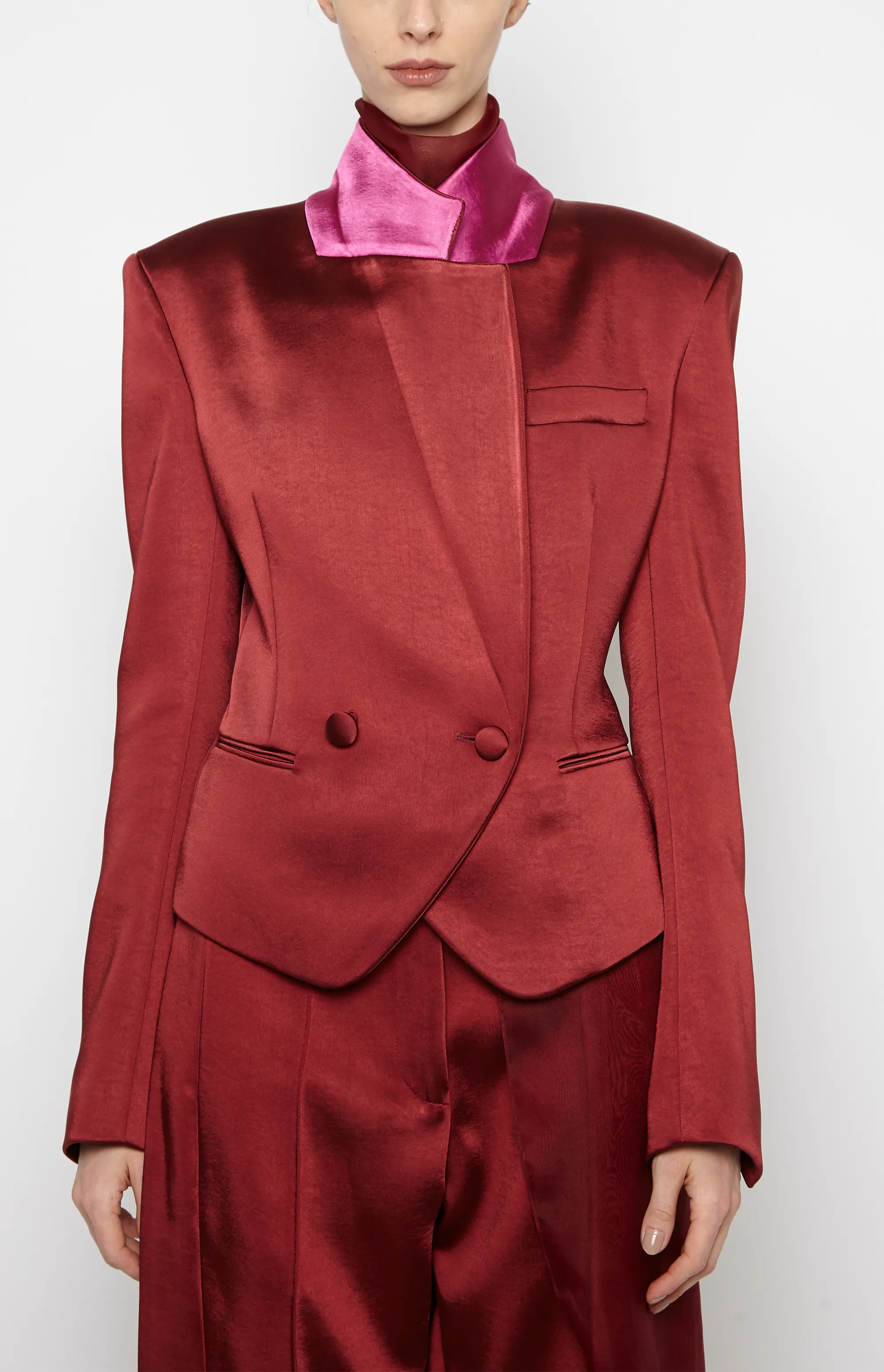 SHARP SHOULDER DOUBLE BREASTED BLAZER