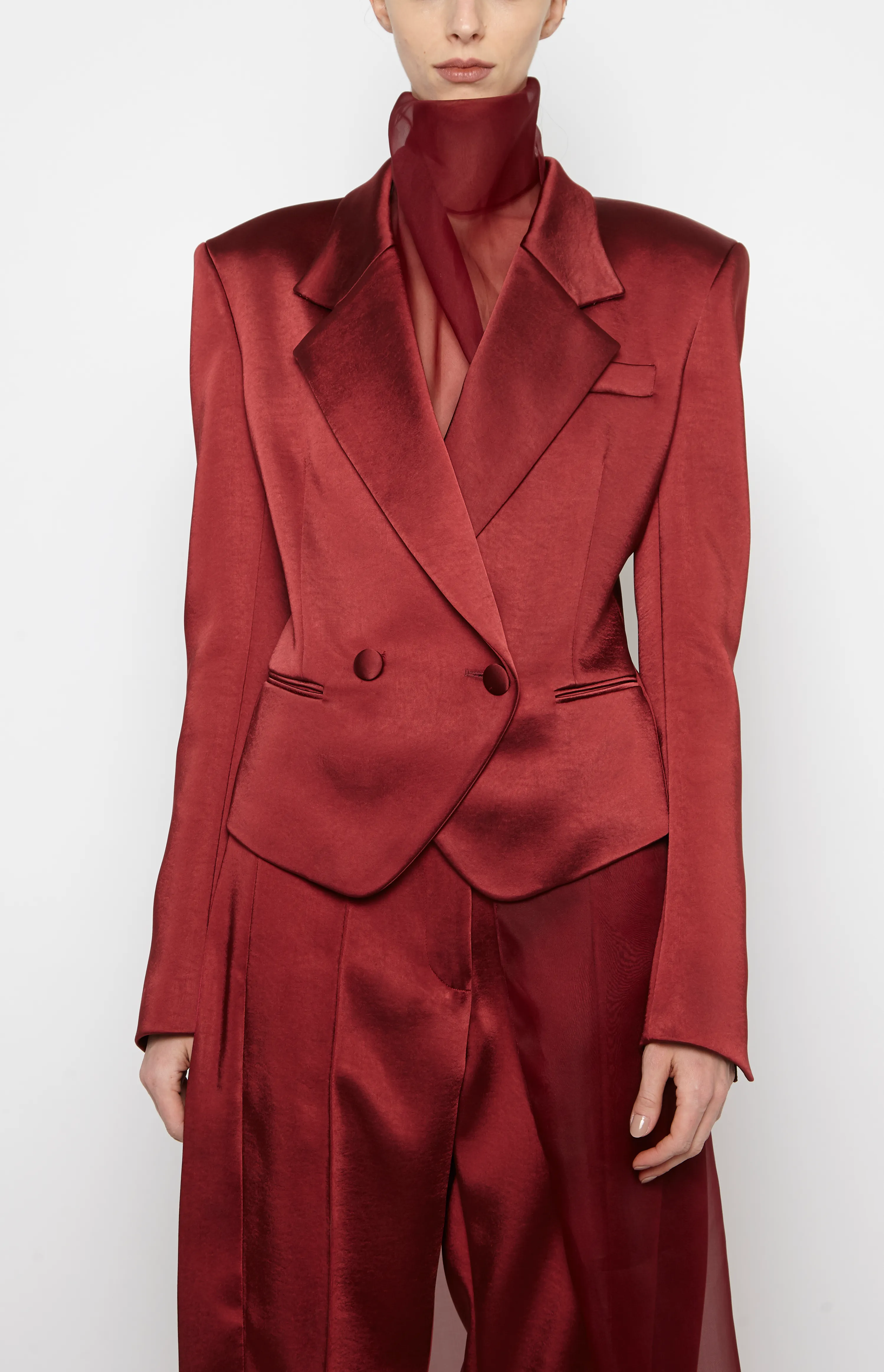 SHARP SHOULDER DOUBLE BREASTED BLAZER