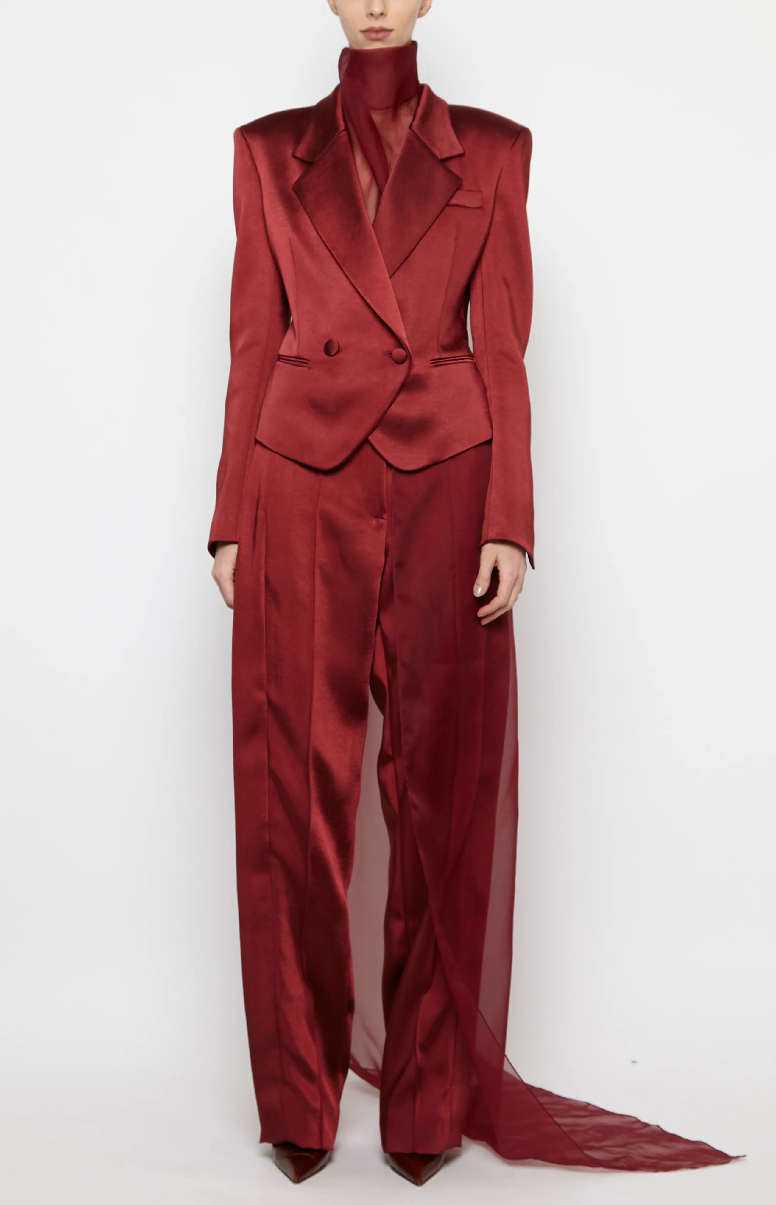SHARP SHOULDER DOUBLE BREASTED BLAZER