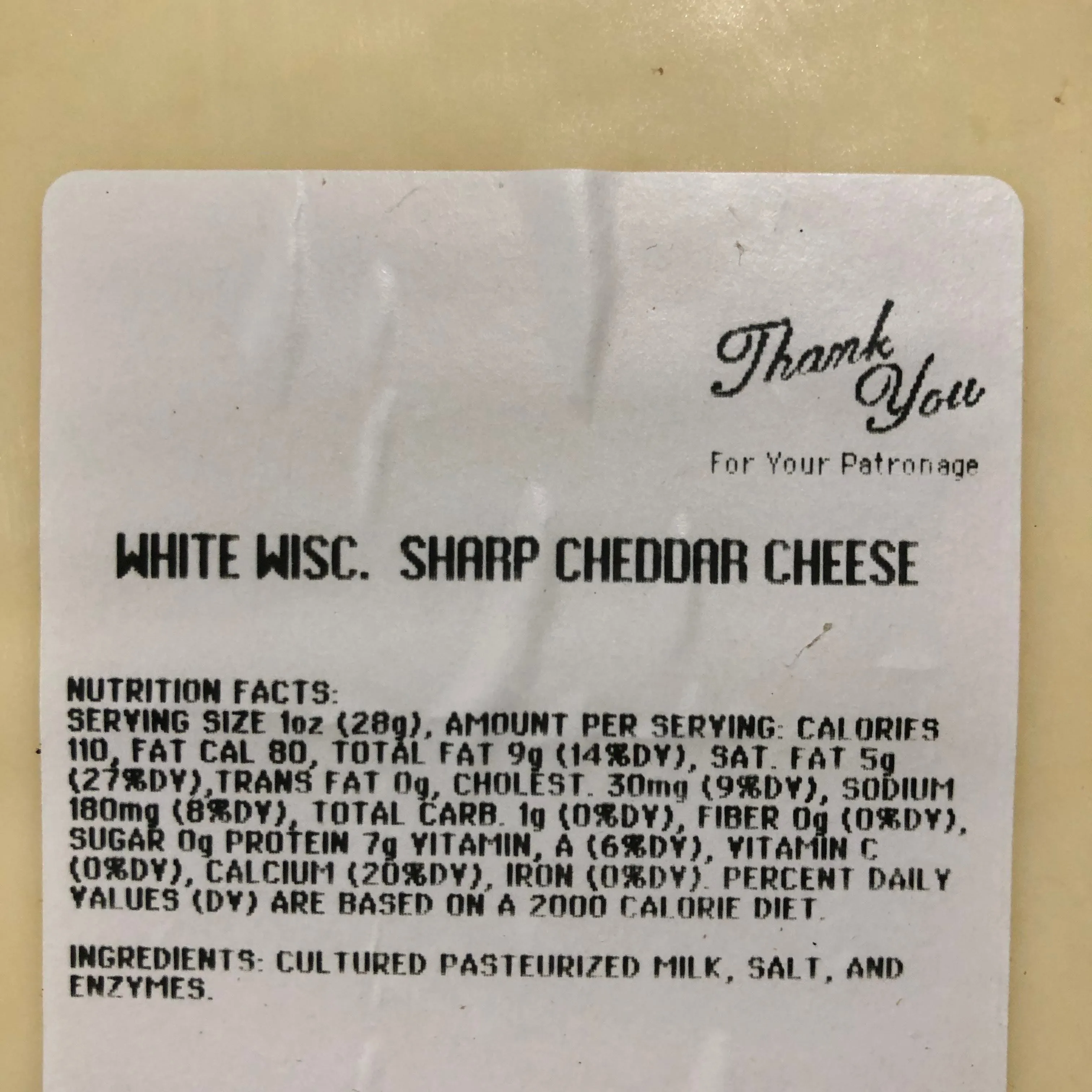 Sharp White Cheddar - 1lb.