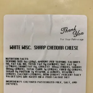 Sharp White Cheddar - 1lb.