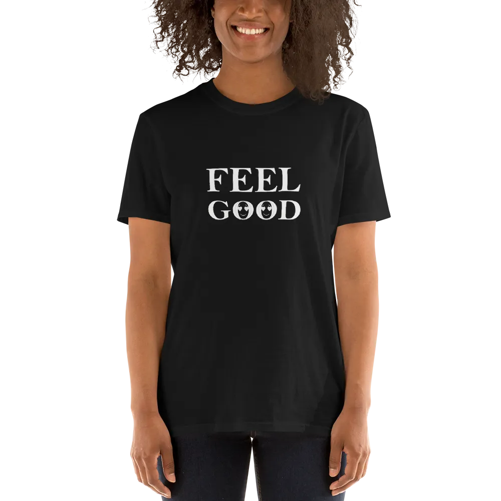 Short Sleeves crew neck Graphic T shirt Feel Good Emoji
