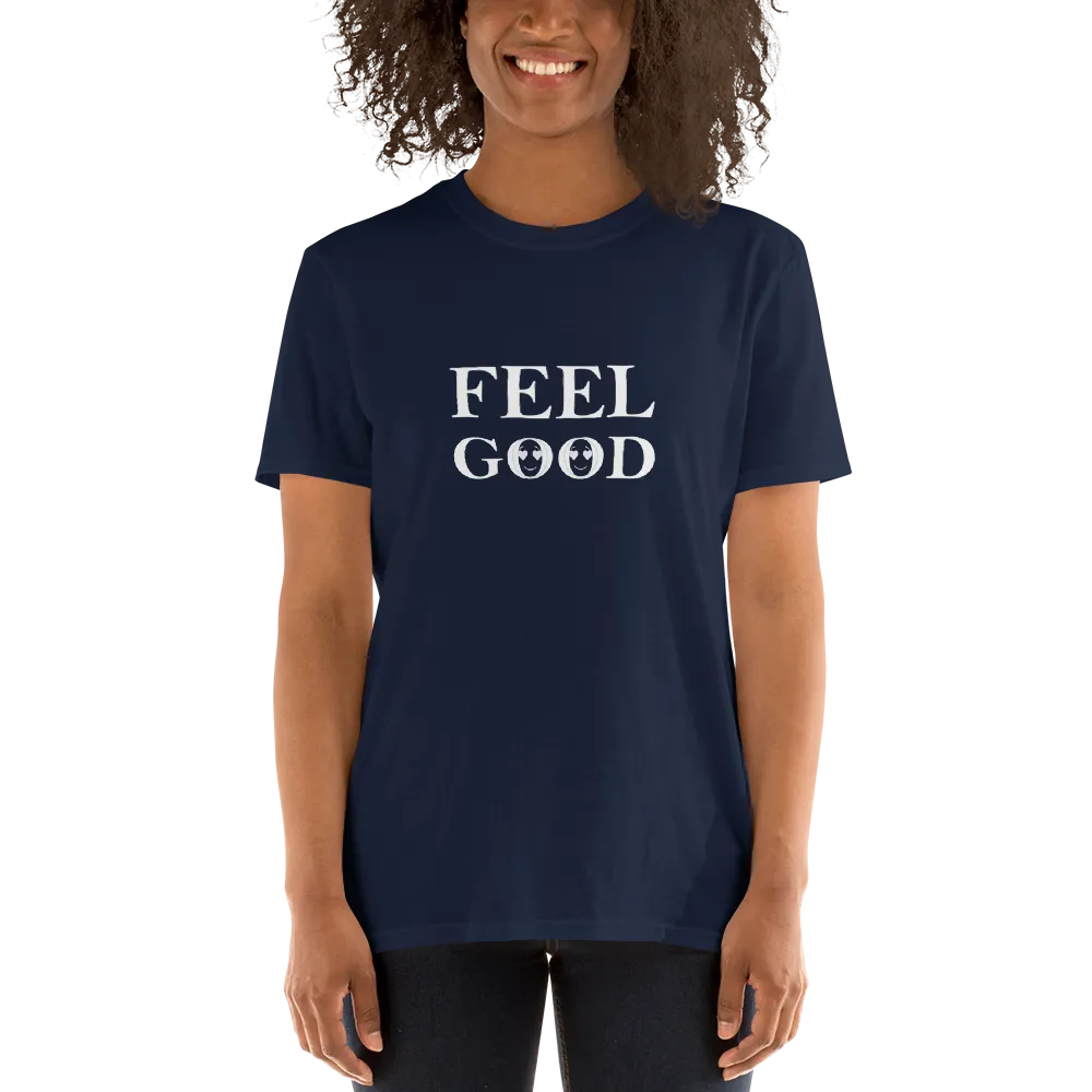 Short Sleeves crew neck Graphic T shirt Feel Good Emoji