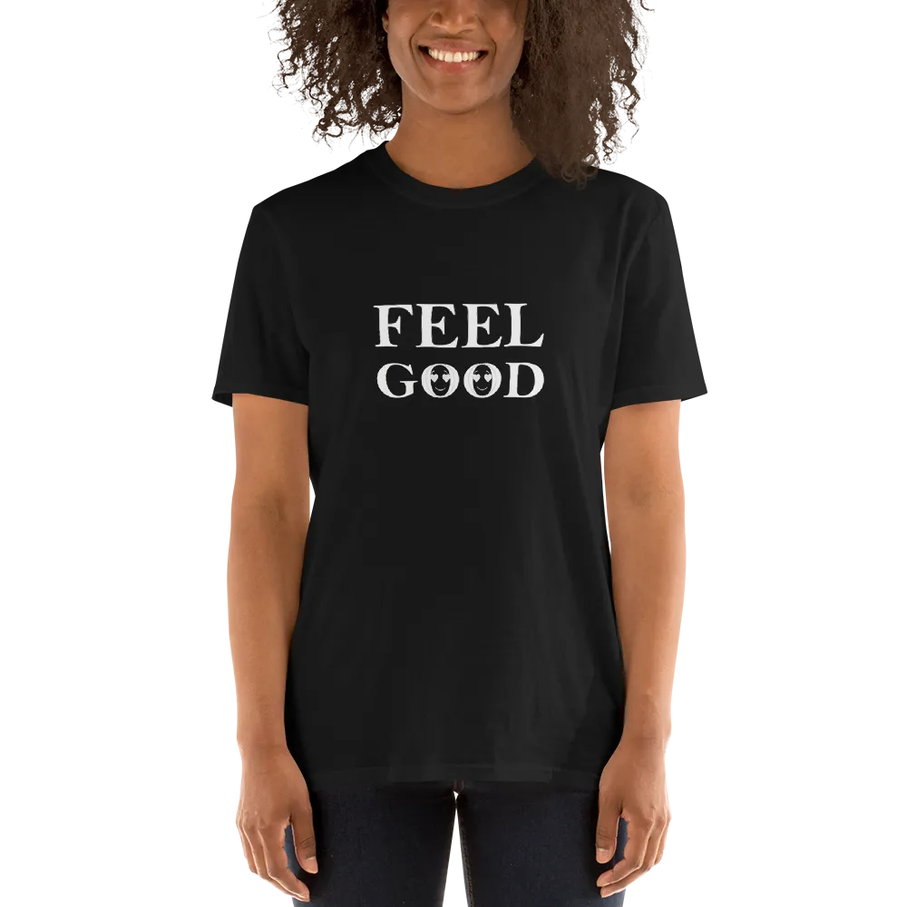 Short Sleeves crew neck Graphic T shirt Feel Good Emoji