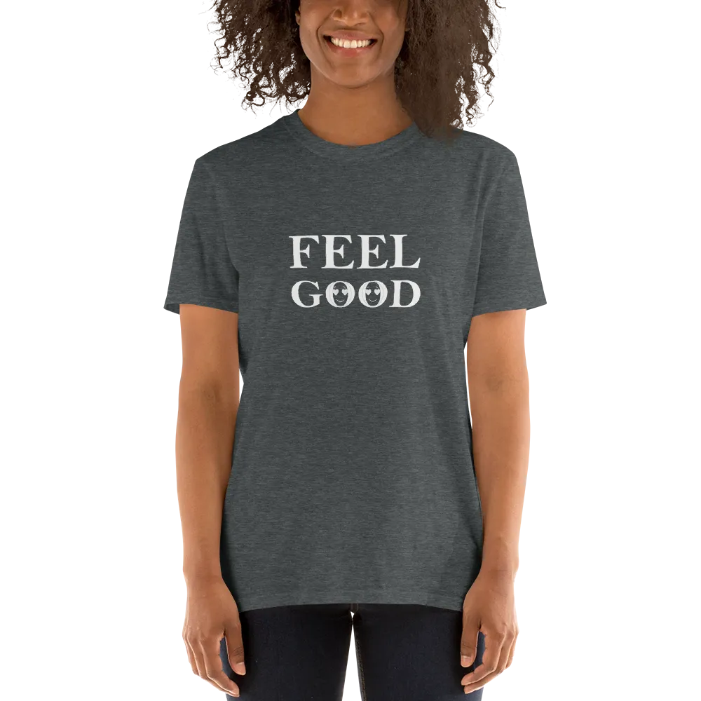 Short Sleeves crew neck Graphic T shirt Feel Good Emoji