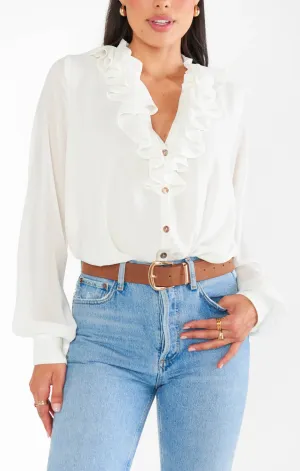Show Me Your Mumu | Suki Ruffle Top {Wedding Cake Chiffon}