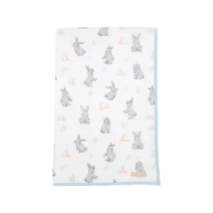 Silent Night Throw - Broad St. Bunnies (Blue) with Buckhead Blue
