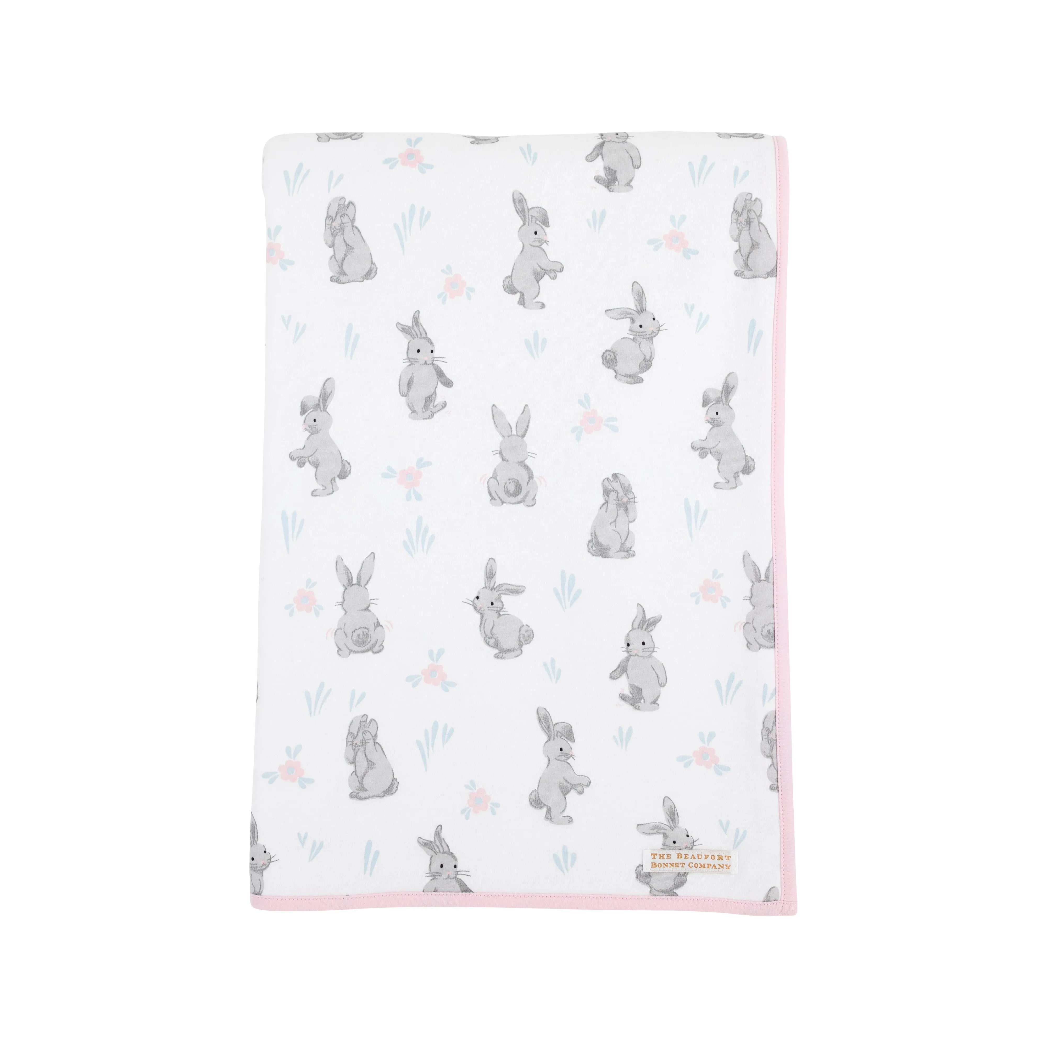 Silent Night Throw - Broad St. Bunnies (Pink) with Palm Beach Pink