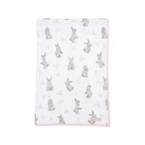 Silent Night Throw - Broad St. Bunnies (Pink) with Palm Beach Pink