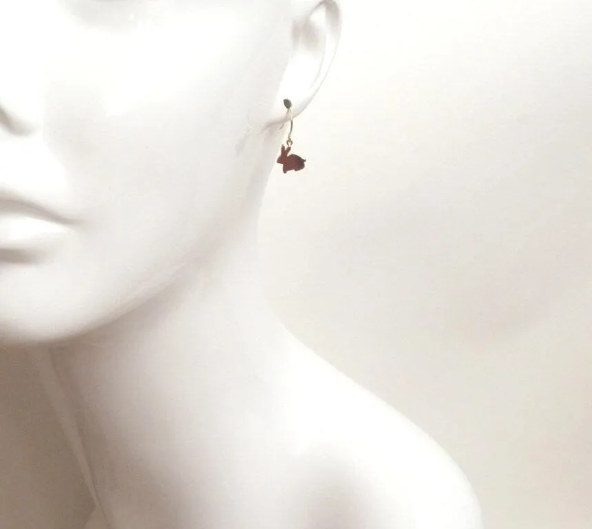 Silver Bunny Earrings, little silver rabbit earring, small rabbit dangle earring, baby bunny earring, girls Easter earring tiny silver bunny
